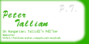 peter tallian business card